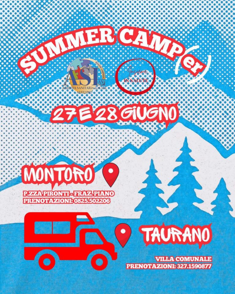 Salute in movimento: il “Summer Camp(er)” dell’Asl Avellino fa tappa a Montoro e Taurano