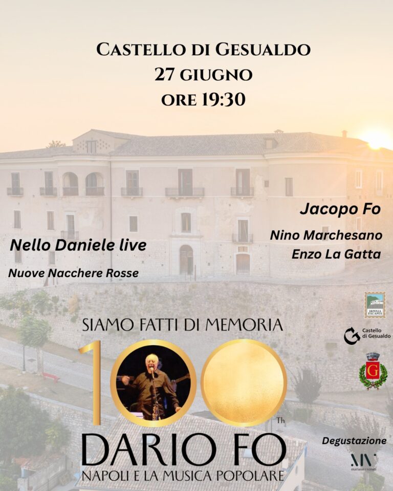 “Dario Fo, Napoli e la musica popolare”: evento al Castello di Gesualdo per il centenario del Nobel